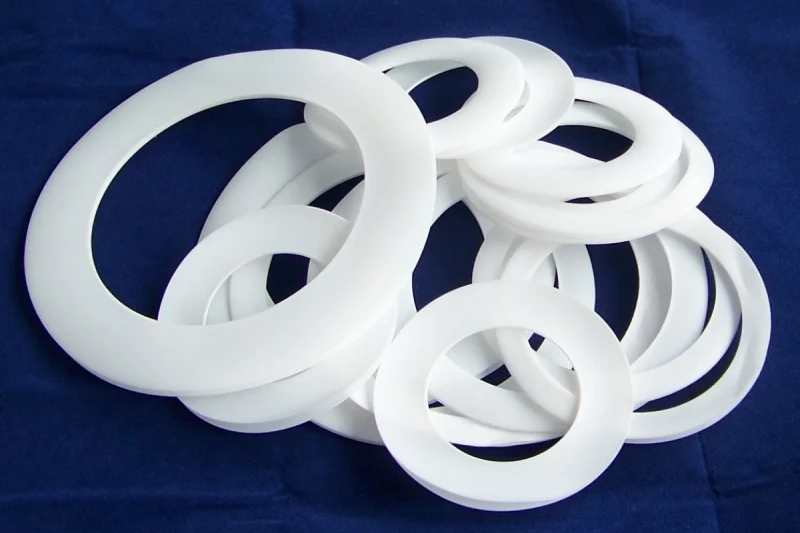 گسکت تفلونی PTFE سفید برای آب‌بندی فلنج‌های صنعتی